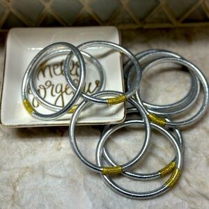 BUDHAGIRL BRACELTS SET OF 9 SILVER/GOLD